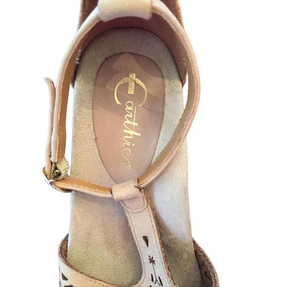 Earthies Casella Size 5.5 Buck CASELLA-BIS Womens Tan Strap Wedges Heels - Picture 6 of 7